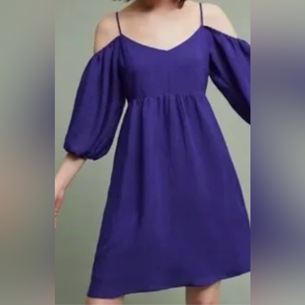 Anthropologie Moulinette Soeurs Dress Size XS Color Bluish/Purple